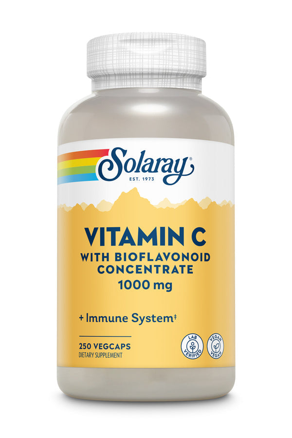 Solaray C w/Rose Hips, Acerola, Bioflavonoids, Veg Cap (Btl-Plastic) 1000mg 250ct