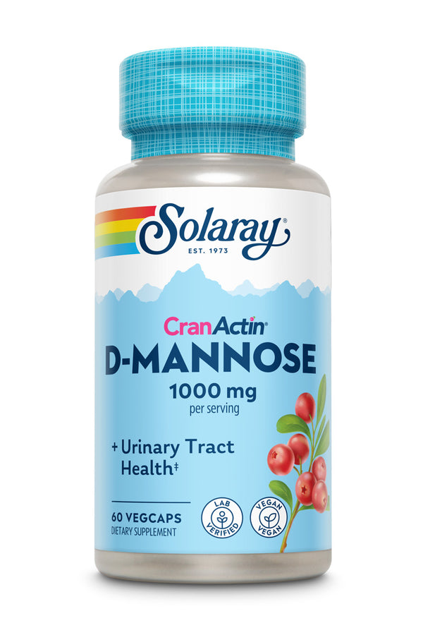 Solaray D-Mannose with CranActin Extract, Veg Cap (Btl-Plastic) 1000mg 60ct