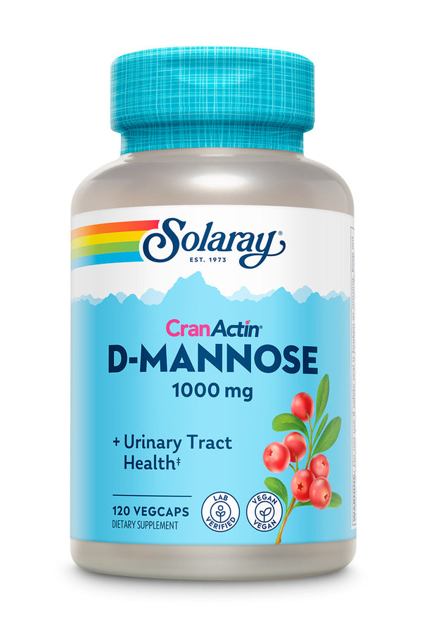 Solaray D-Mannose with CranActin Extract, Veg Cap (Btl-Plastic) 1000mg 120ct