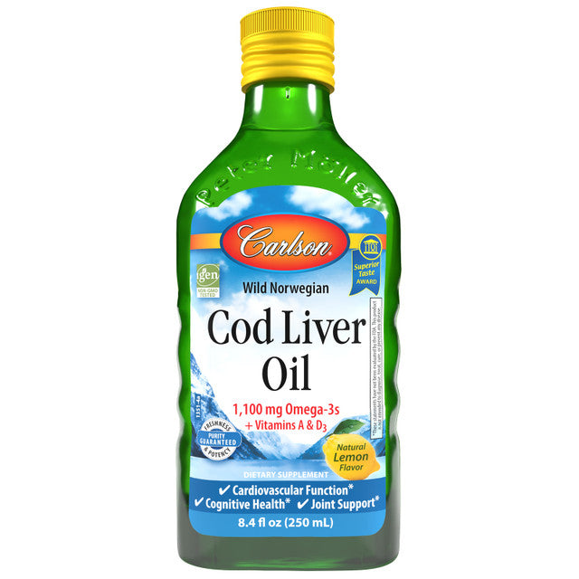 Carlson Labs Cod Liver Oil, Lemon 250 mL