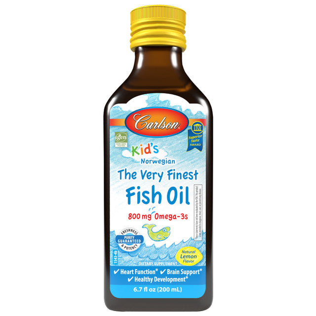 Carlson Labs Kid's The Very Finest Fish Oil, Lemon 200 mL