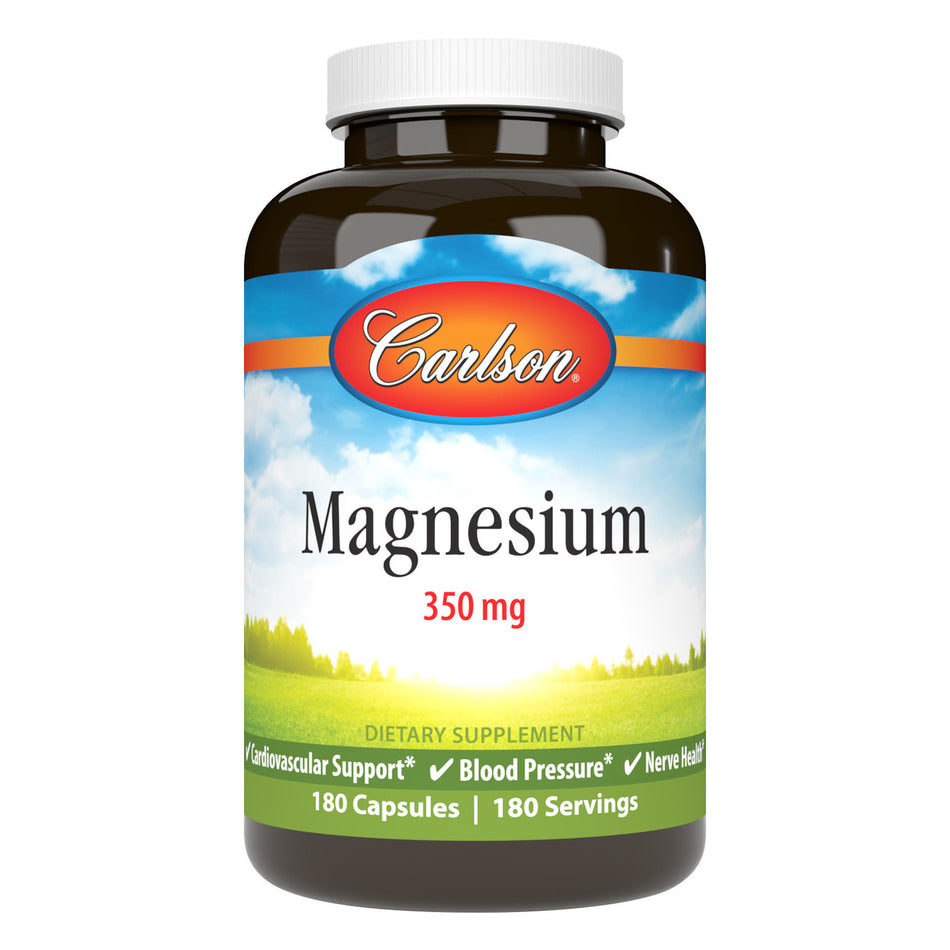 Carlson, Magnesium, 350 mg, 180 Capsules