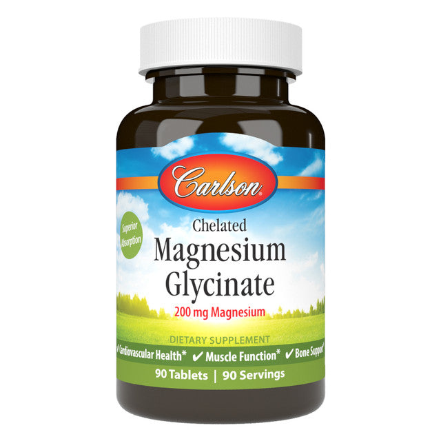 Carlson, Chelated Magnesium Glycinate, 200 mg, 180 Tablets