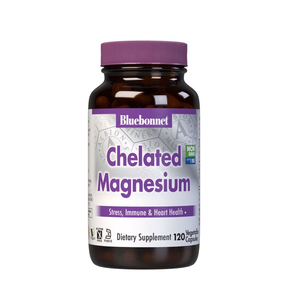 Bluebonnet ALBION CHELATED MAGNESIUM 120 VEGETABLE CAPS