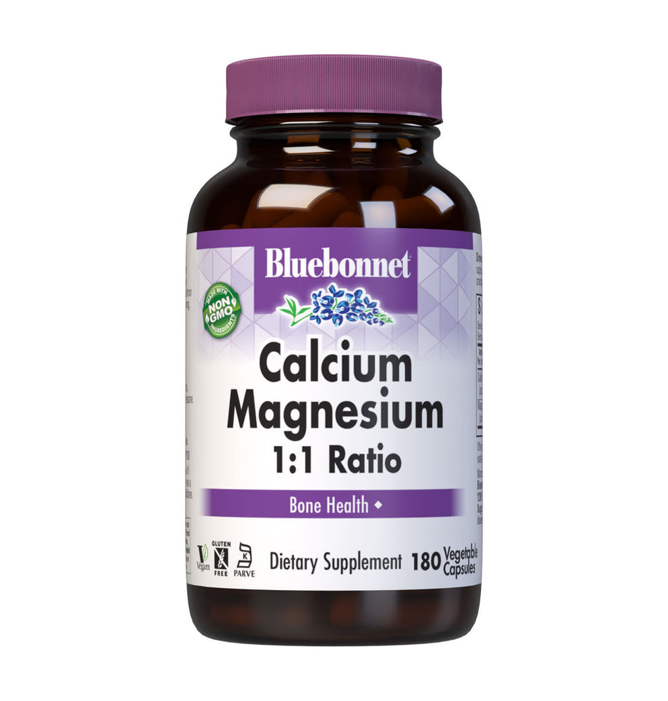 Bluebonnet CALCIUM MAGNESIUM 1:1 RATIO 180 Vegetable Capsules