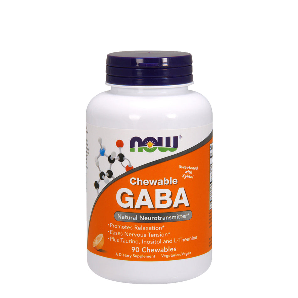 NOW FOOD GABA Orange Flavor 90Chewable Tablets