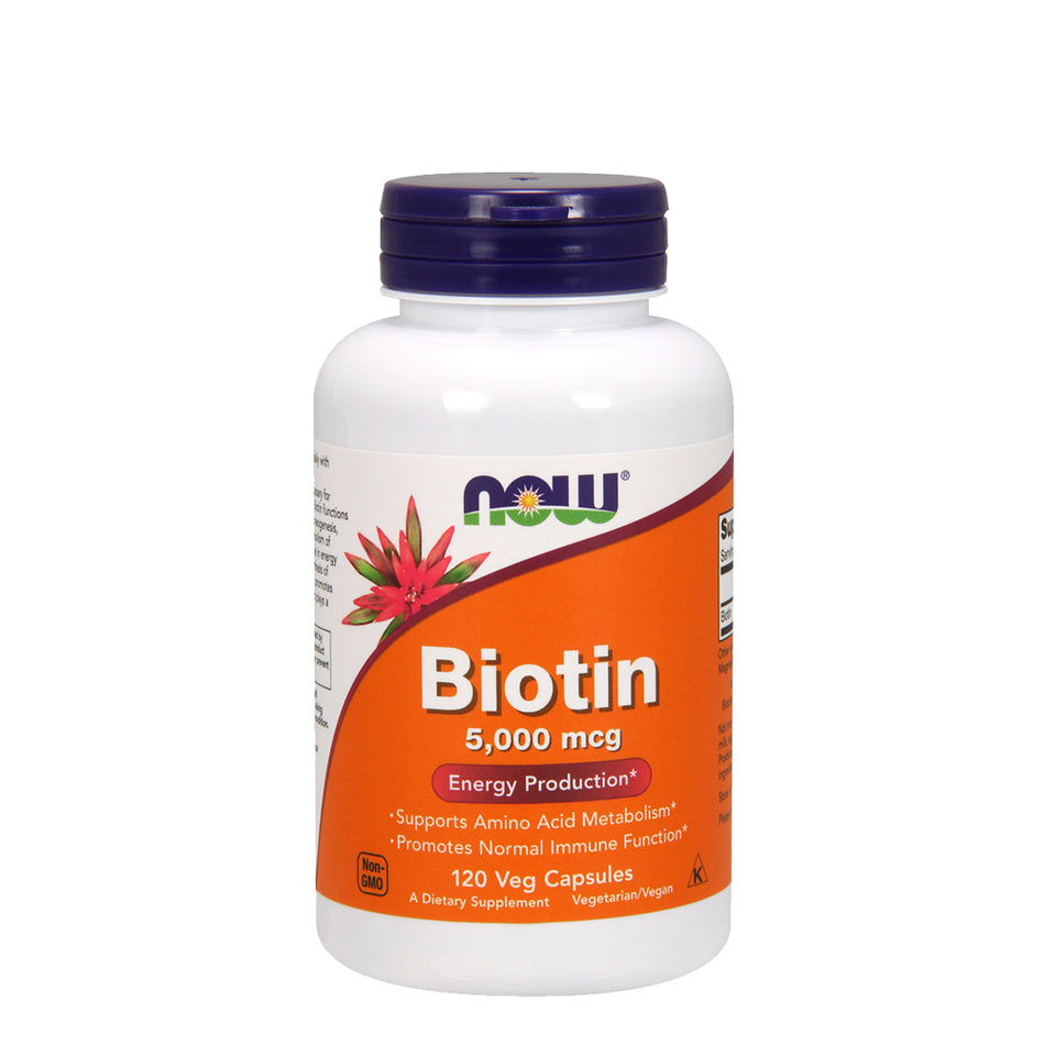 NOW FOOD Biotin 5,000mcg 120Veg Capsules