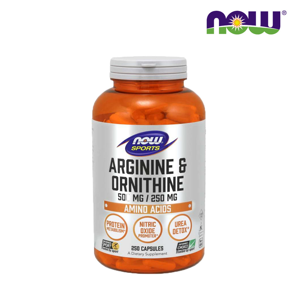 NOW FOOD Arginine & Ornithine 500mg/250mg 250Capsules