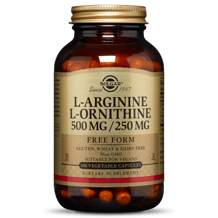 Solgar L-ARGININE/L-ORNITHINE 500/250 MG 100 VEGETABLE CAPSULES