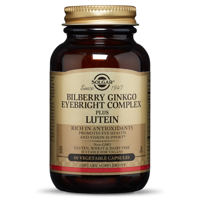 BILBERRY GINKGO EYEBRIGHT COMPLEX PLUS LUTEIN 60 VEGETABLE CAPSULES