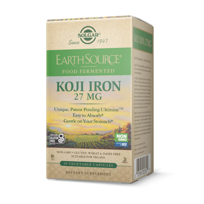 Earth Source Food Fermented Koji  IRON 27 MG 30VEGETABLE CAPSULES