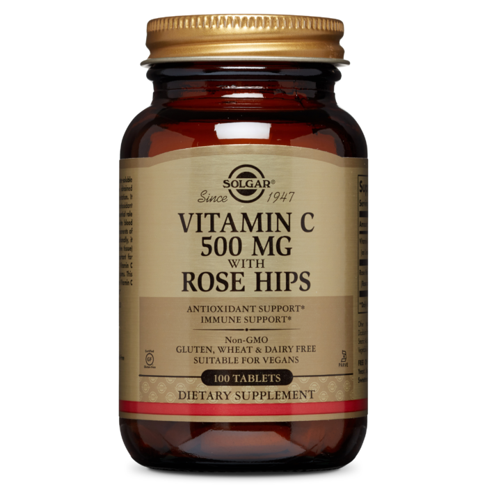 Solgar VITAMIN C 500 MG WITH ROSE HIPS 100 TABLETS