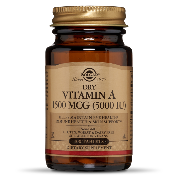 Solgar DRY VITAMIN A 1500 MCG (5000 IU) 100 TABLETS