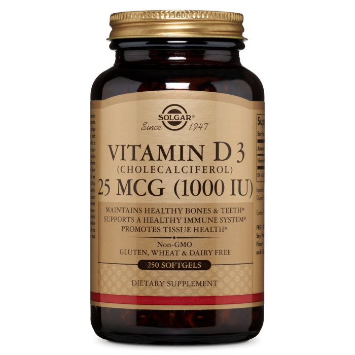 Solgar Vitamin D3 (Cholecalciferol) 1000 IU 250Softgels